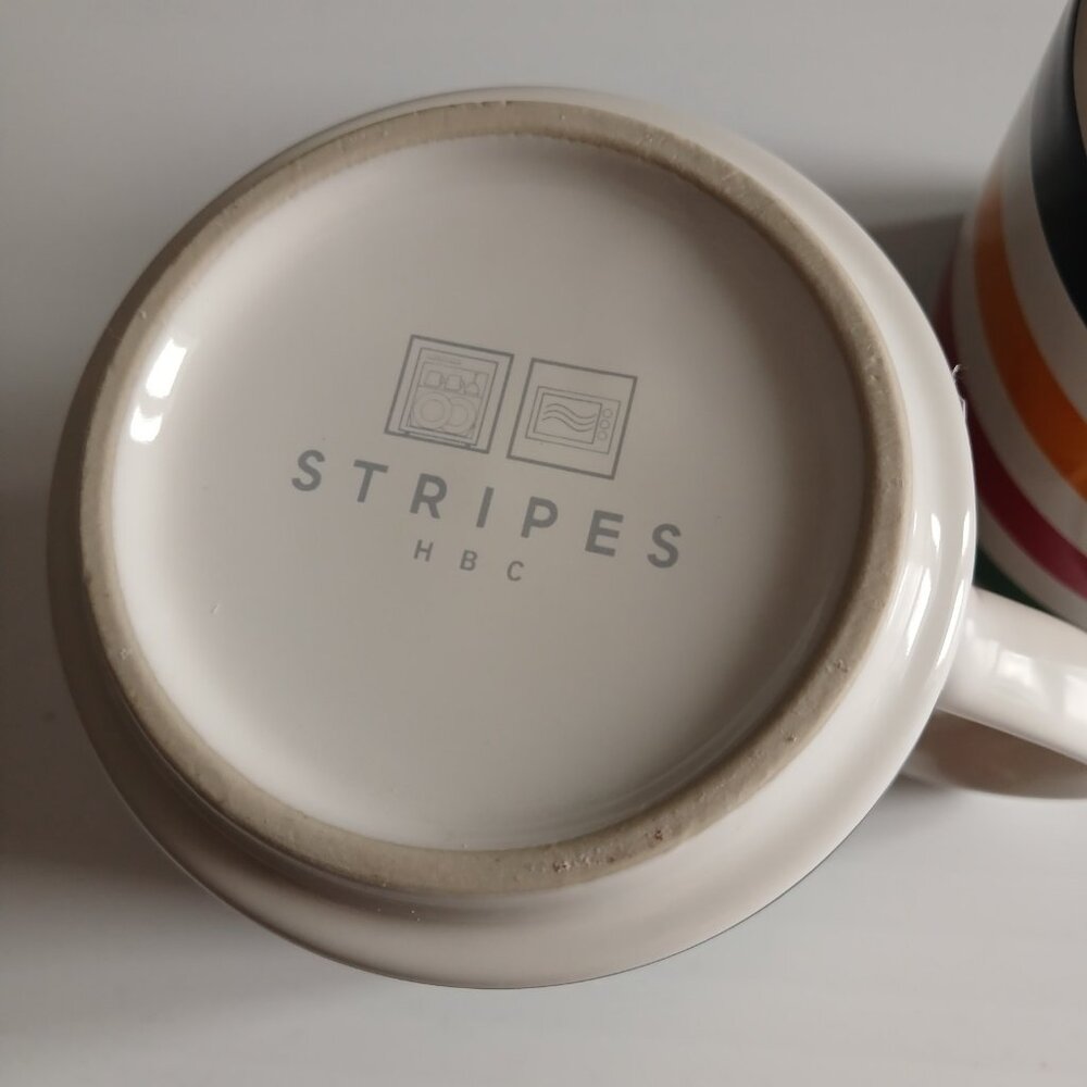 Hudson's Bay Company HBC Stripes Canada Set Of 2 Mugs NEW Coffee Tea Cups - Picture 8 of 9